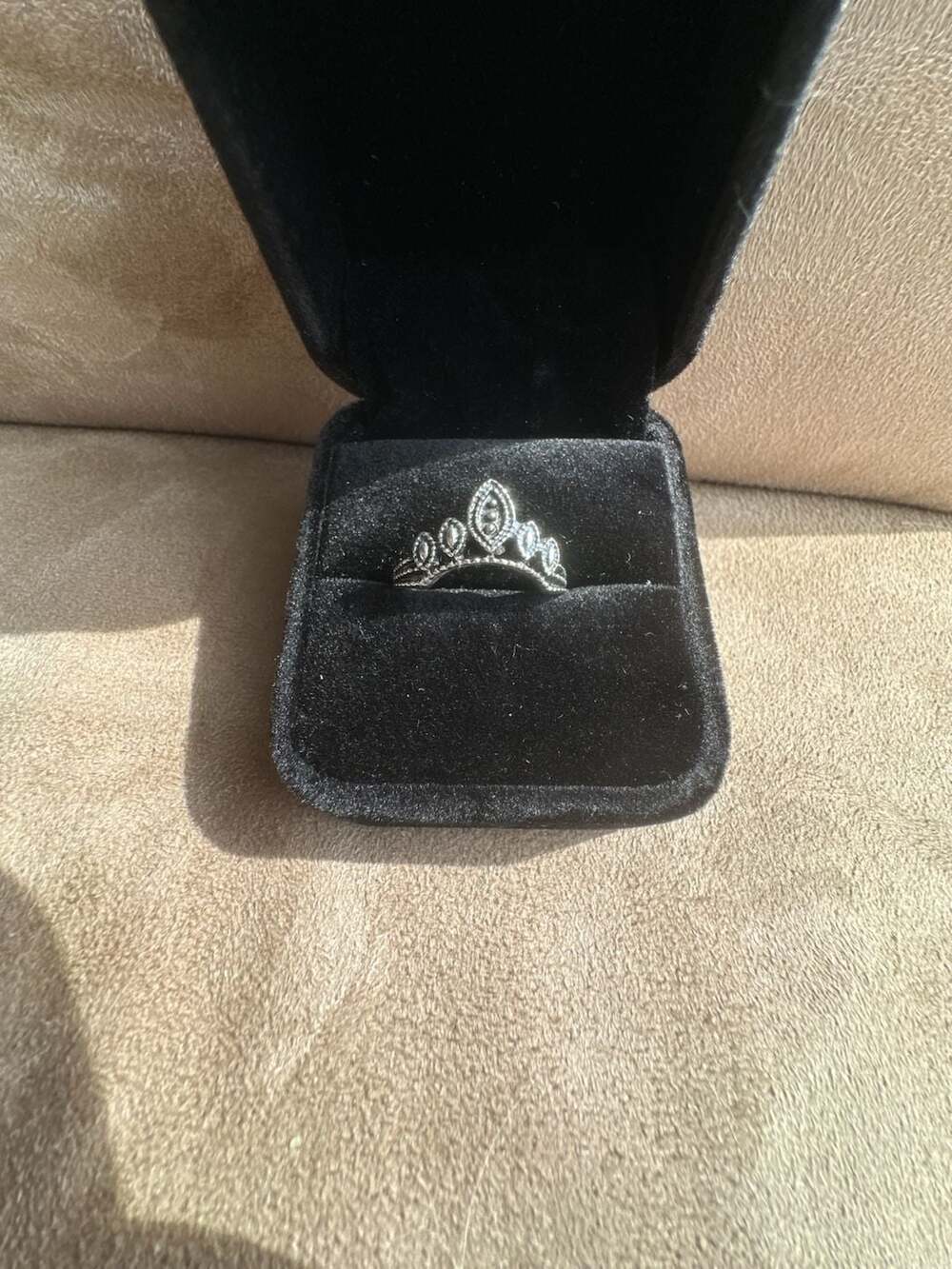 Pandora Regal Beaded Tiara Ring in Sterling Silver